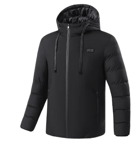 Men Winter Outdoor USB Infrared Heating Hooded Jacket